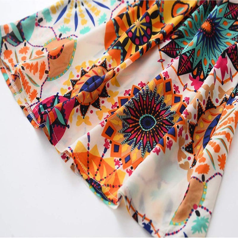 Hipea Toddler Baby Girl Clothes Bohemian Sleeveless Flower Princess Floral Formal Kids Summer Dress Skirt(6-7T) - Image 3